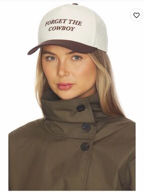 Brixton Cream and Brown 'FORGET THE COWBOY' Embroidered Hat
